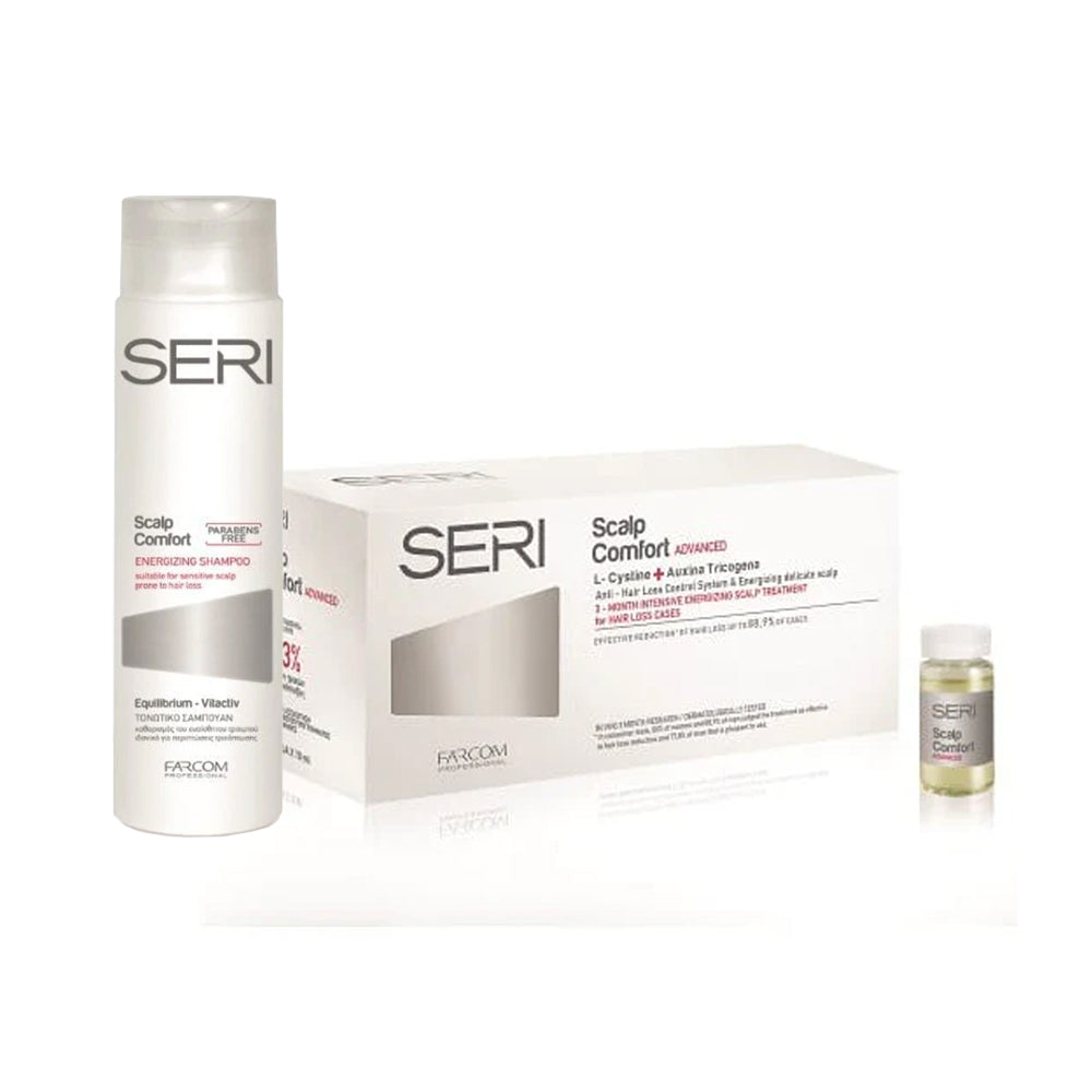 סרי קומפורט מארז שמפו ואמפולות לטיפול בנשירת שיער מעודד צמיחה מוגברת