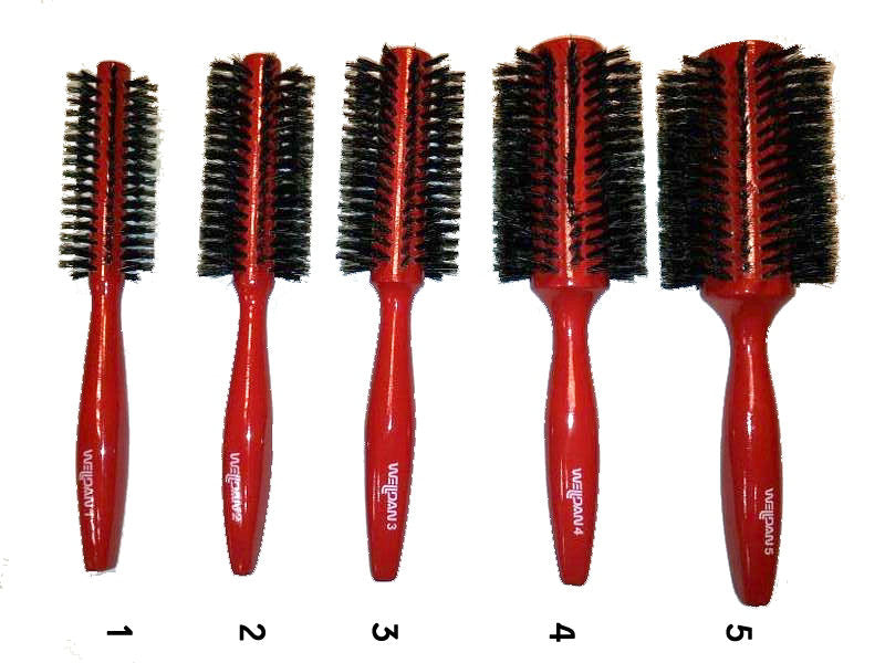 סט 5 מברשות פן מקצועיות מעץ 50% טבעי 50% סינטטי