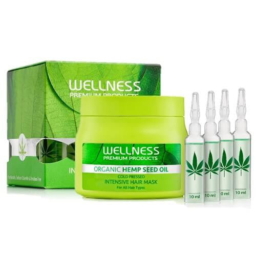 מסכה לשיער יבש גולד קנאביס + 4 אמפולות וולנס